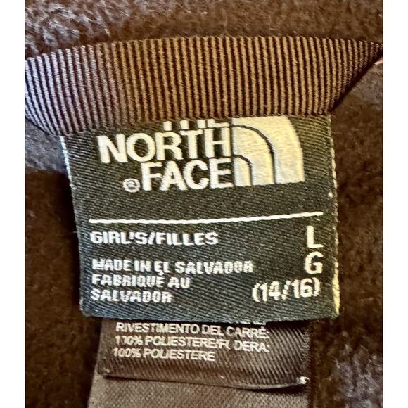 The North Face Full Zip Fleece Explorer Jacket Girls L 14/16 Purple Black READ - Picture 8 of 15